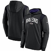 Mens Baltimore Ravens Black Sideline Stack Performance Pullover Hoodie,baseball caps,new era cap wholesale,wholesale hats